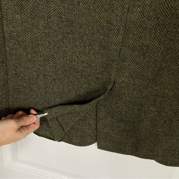 Vintage 60s HART SCHAFFNER & MARX Blazer Jacket Chest 47” Brown Herringbone Wool - Picture 5 of 16